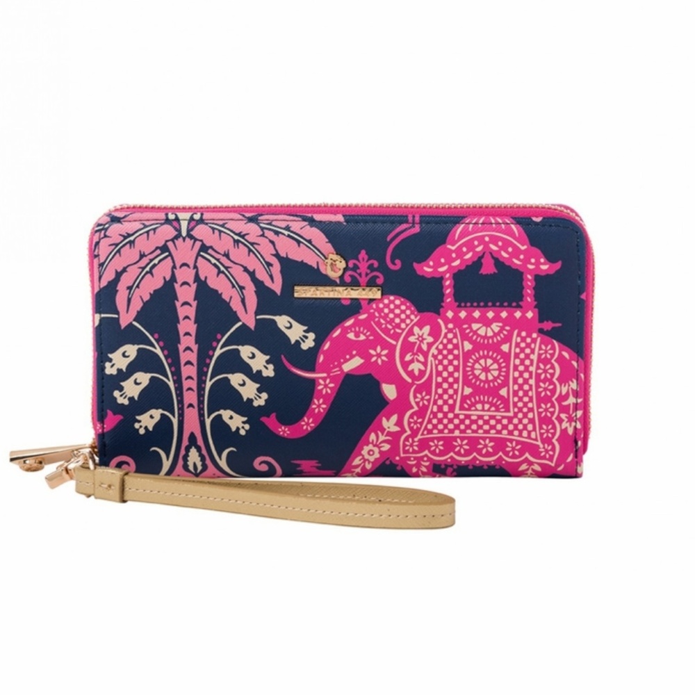 Rare Spartina Pink Palm Elephant Wallet NWT